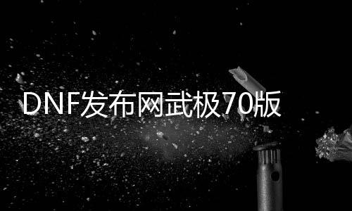 DNF发布网武极70版私服（2021DNF发布网武极）